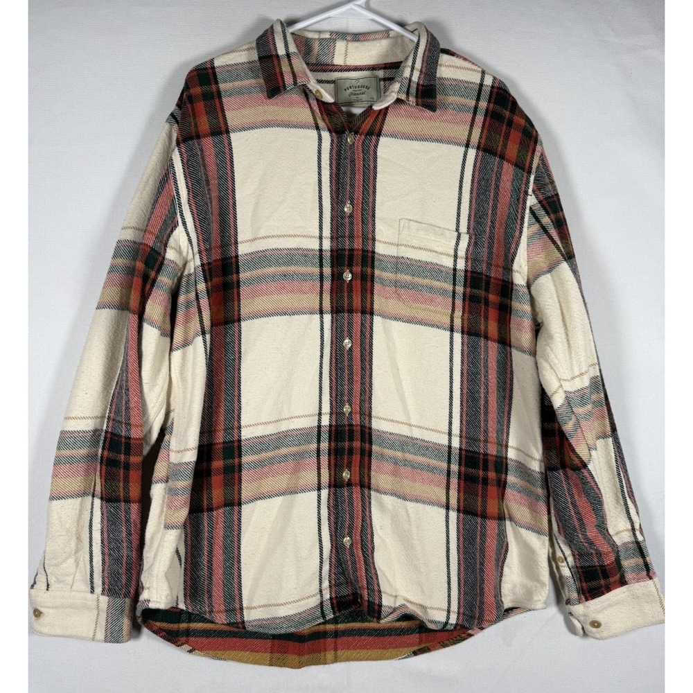 Portuguese Flannel Knowledge Button Up Shirt Mens XXL Plaid Nords Pioneer *Read
